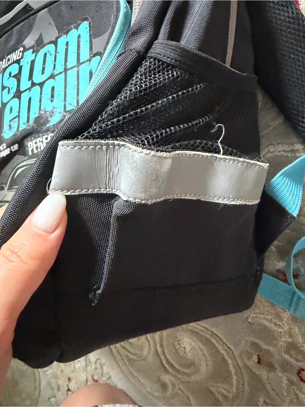 Kid’s Black & Blue Custom Engine Backpack